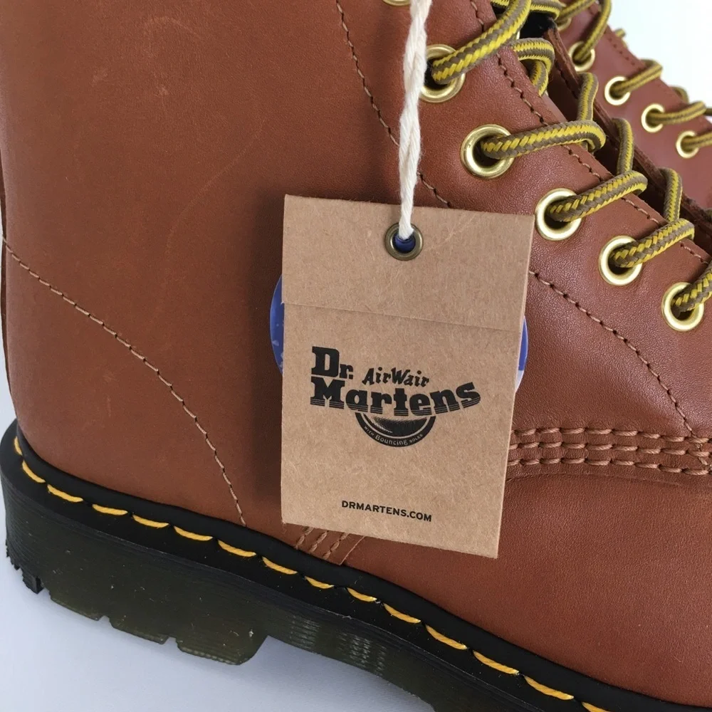 Dr. Doc Martens Classic 1460 Boots NEW Brown Leather Lace-Up Sherpa Lined Mens 8